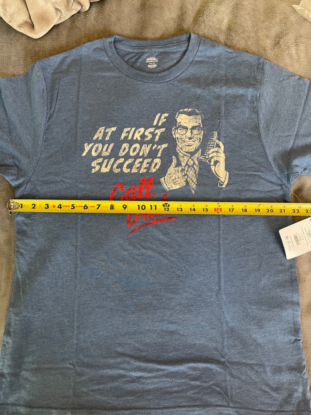 If at first, you don’t succeed call dad vintage blue graphic T-shirt nwt - Picture 5 of 8